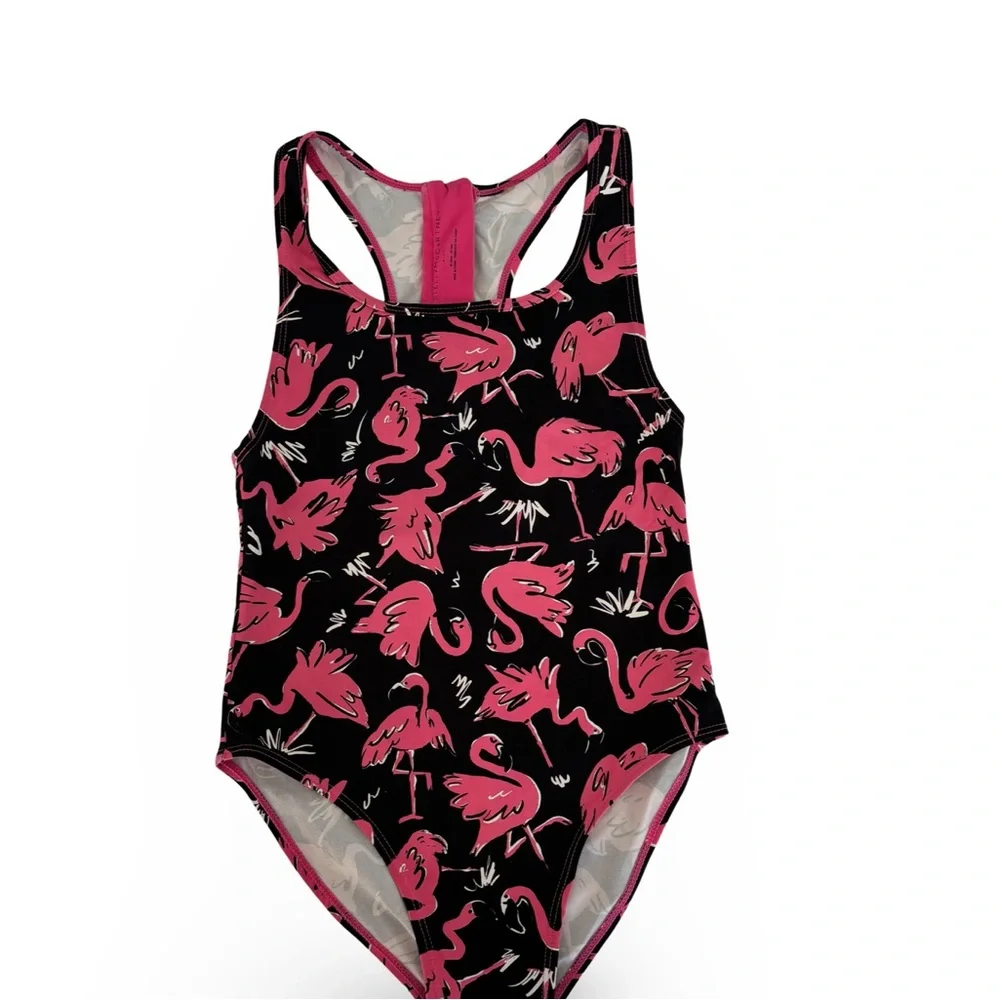 Stella McCartney Kids One Piece‎ Swimsuit Flamingoes Back Zipper Pink Size 10